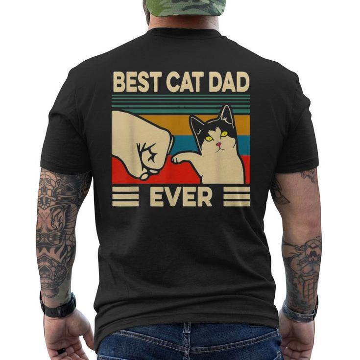 Best Cat Dad Ever Vintage Men Bump Fit Fathers Day V2 Men's T-shirt Back Print