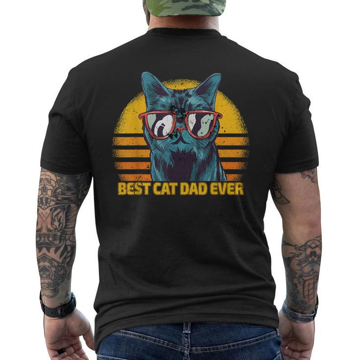 Best Cat Daddy Vintage Eighties Style Cat Retro Distressed Men's T-shirt Back Print