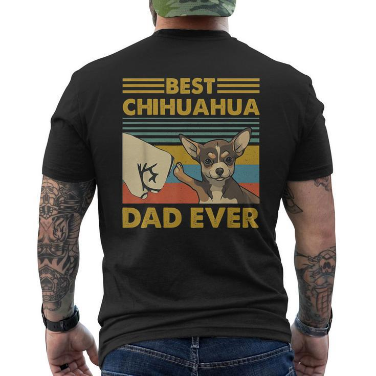 Best Chihuahua Dad Ever Retro Vintage Sunset Men's Back Print T-shirt