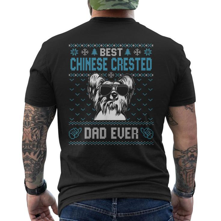 Best Chinese Crested Dad Ever Ugly Christmas For Dog Dad Mens Back Print T-shirt