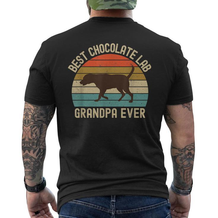 Mens Best Chocolate Lab Grandpa Ever Labrador Retriever Vintage Men's Back Print T-shirt
