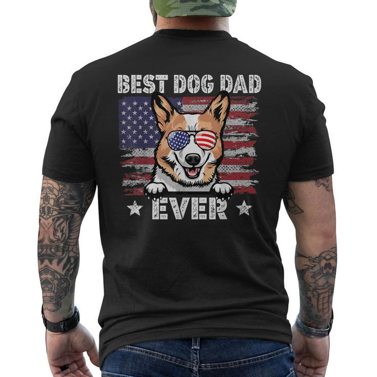 Best Corgi Dad Ever American Flag Fathers Day  Mens Back Print T-shirt