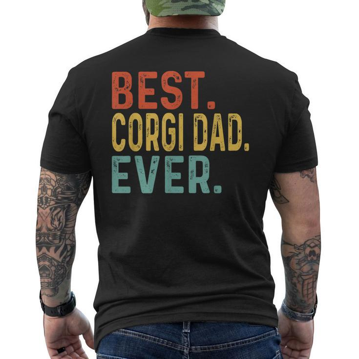 Best Corgi Dad Ever Retro Vintage Unique For Corgi Dad Men's Back Print T-shirt