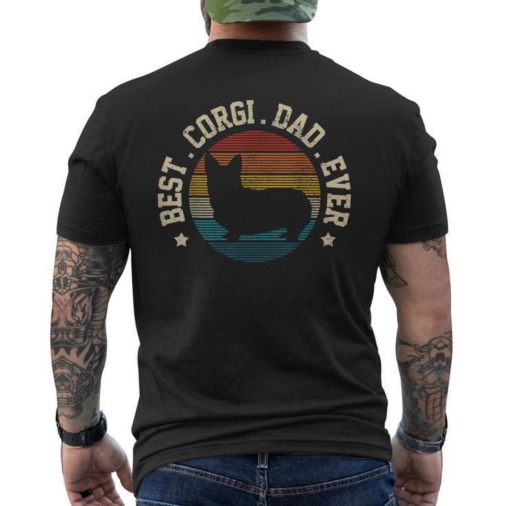 Mens Best Corgi Dad Ever Vintage Cute Corgi Dog Men's T-shirt Back Print