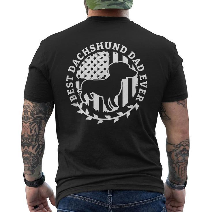 Best Dachshund Dad Ever Wiener Dackel Teckel Dachshund Owner Men's Back Print T-shirt