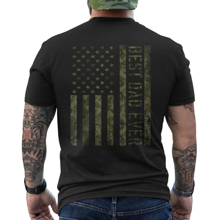 Mens Best Dad Ever American Flag Camo Tshirt For Fathers Day Men's Back Print T-shirt