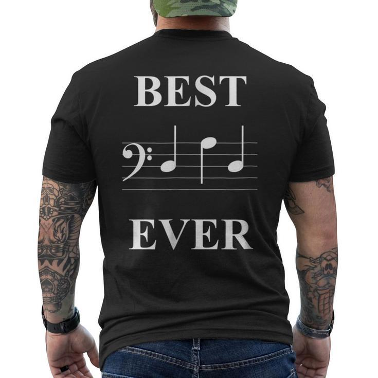 Mens Best Dad Ever Bass Clef Music Note Men's Back Print T-shirt