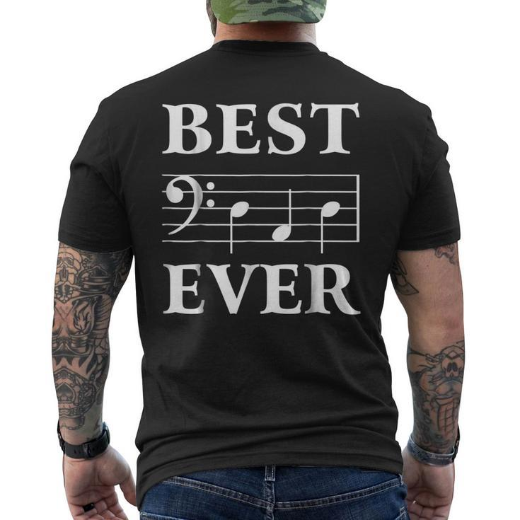 Best Dad Ever Bass Clef Musician Fathers Day Tshirt Men's Back Print T-shirt