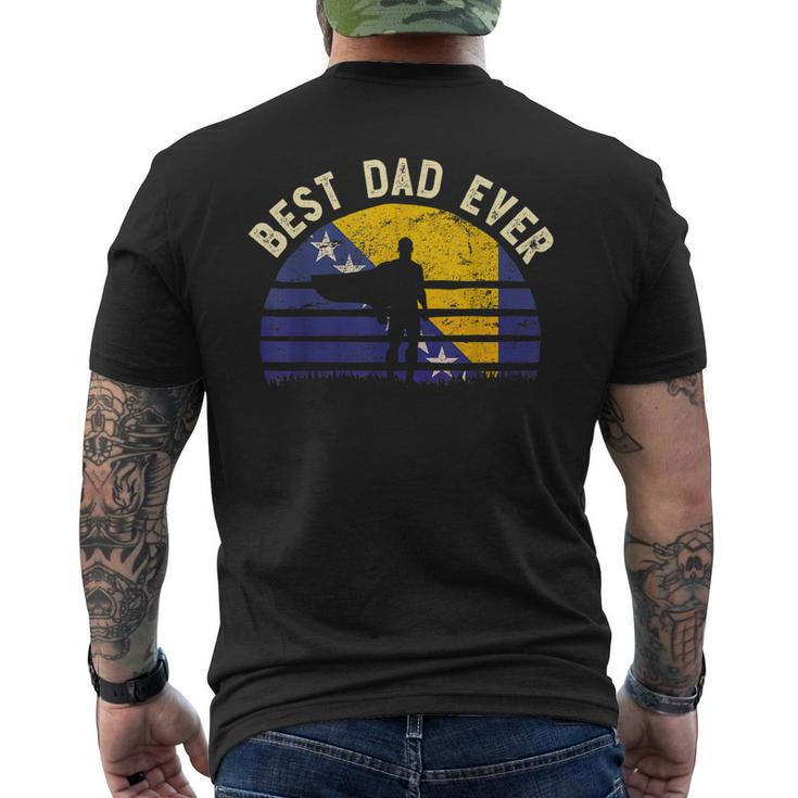 Best Dad Ever Bosnia & Herzegovina Hero Vintage Flag Men's Back Print T-shirt