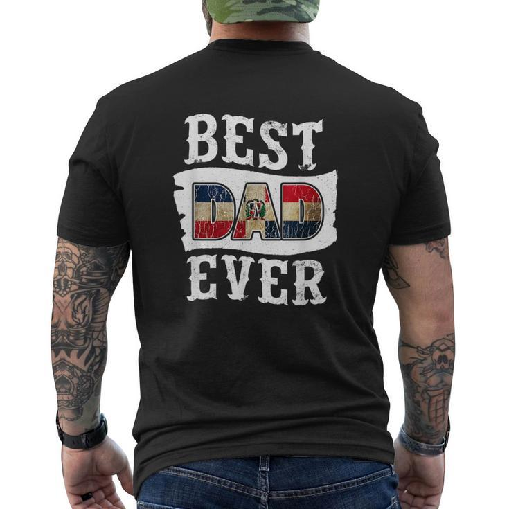Best Dad Ever Fathers Day Dominican Republic Flag Men's Back Print T-shirt