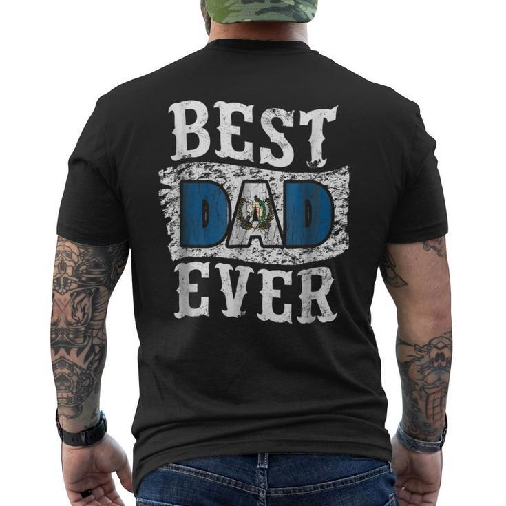 Best Dad Ever Fathers Day Guatemala Flag Men's Back Print T-shirt