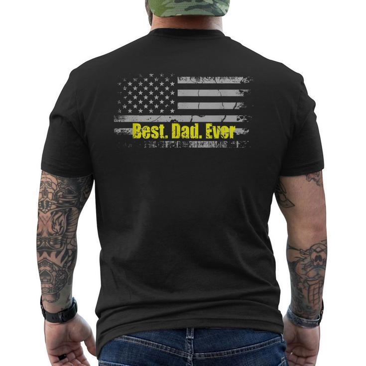 Best Dad Ever Fathers Day Usa Patriotism Men's Back Print T-shirt