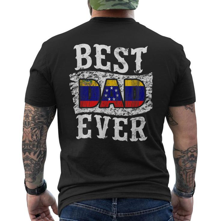 Best Dad Ever Fathers Day Venezuela Flag Men's Back Print T-shirt