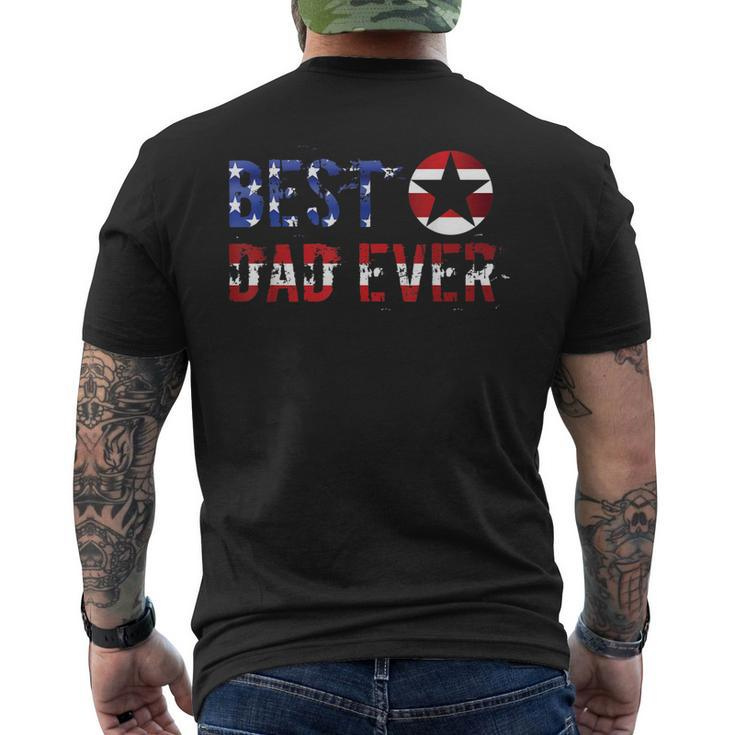 Best Dad Ever Patriotic Stars And Stripes Men's Back Print T-shirt
