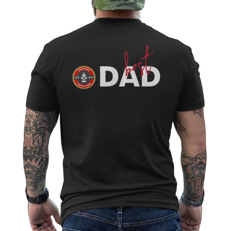 Best Dad Fire Fighter Volunr Father Days Men's T-shirt Back Print