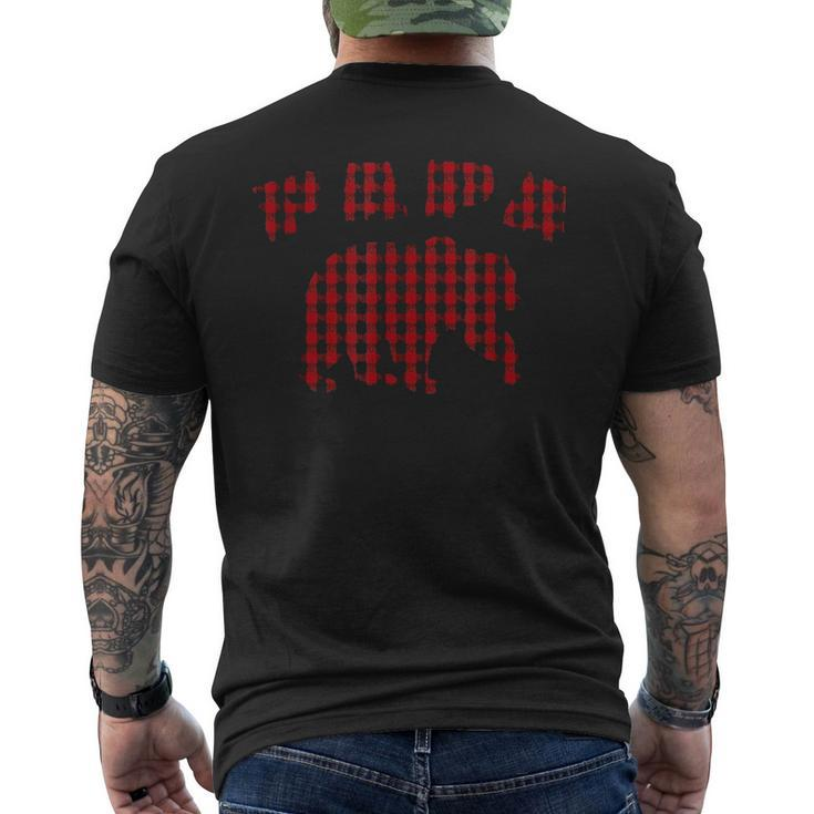 Best Dad Red Plaid Papa Bear Grandpa Daddy Fathers Day Men's T-shirt Back Print