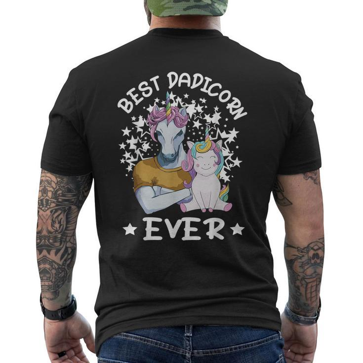 Best Dadicorn Ever Unicorn Dad & Baby Fathers Day Men's Back Print T-shirt