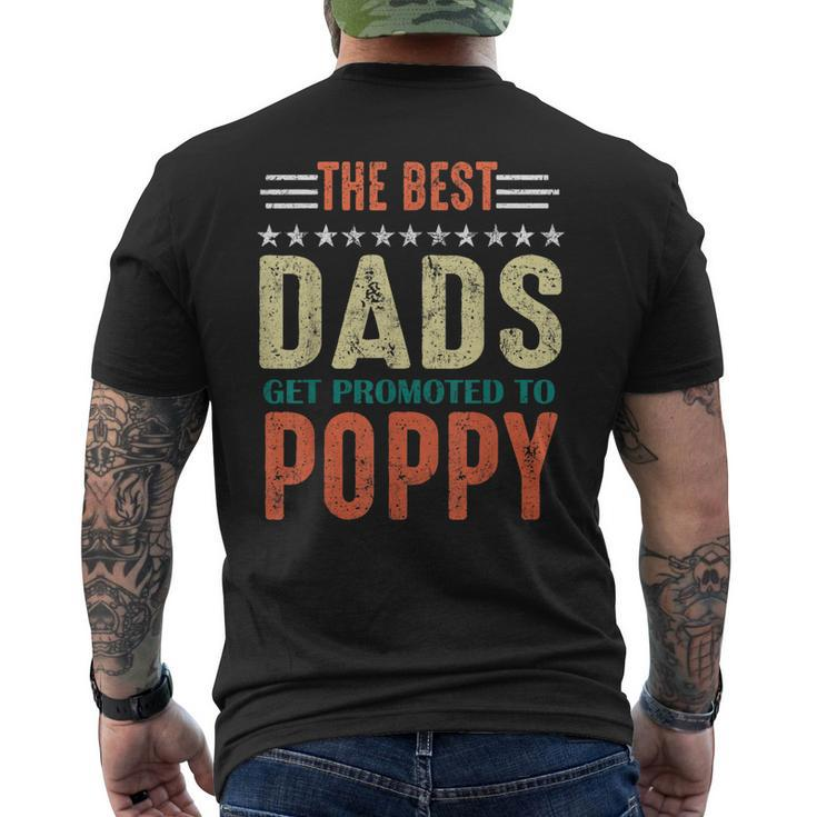 Best Dads Get Promoted To Poppy New Dad 2020 Men's Back Print T-shirt