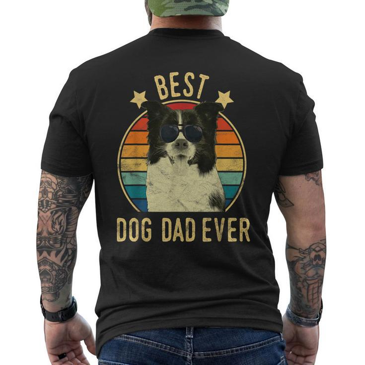 Best Dog Dad Ever Border Collie Fathers Day Men's Back Print T-shirt