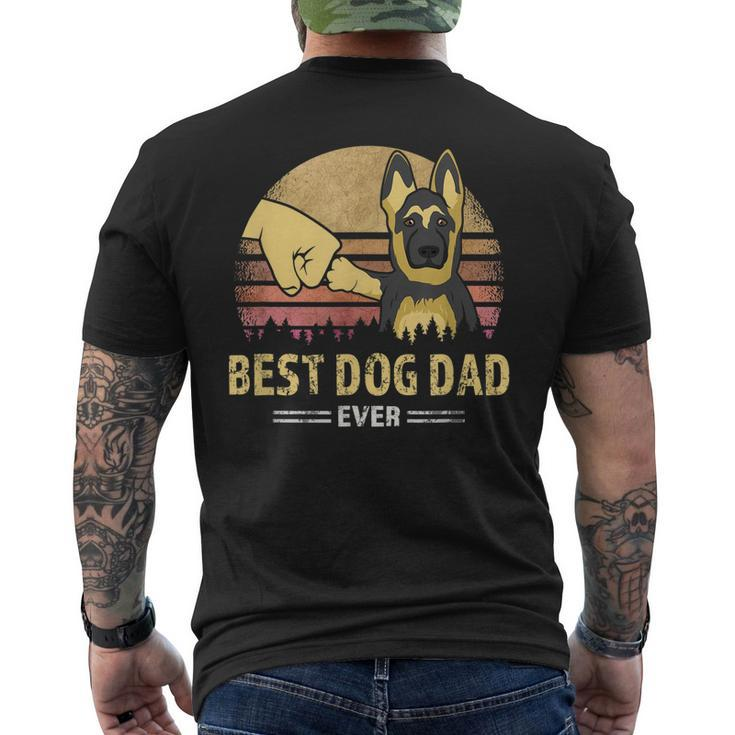 Best Dog Dad Ever German Shepherd Retro Puppy Lover Men's Back Print T-shirt