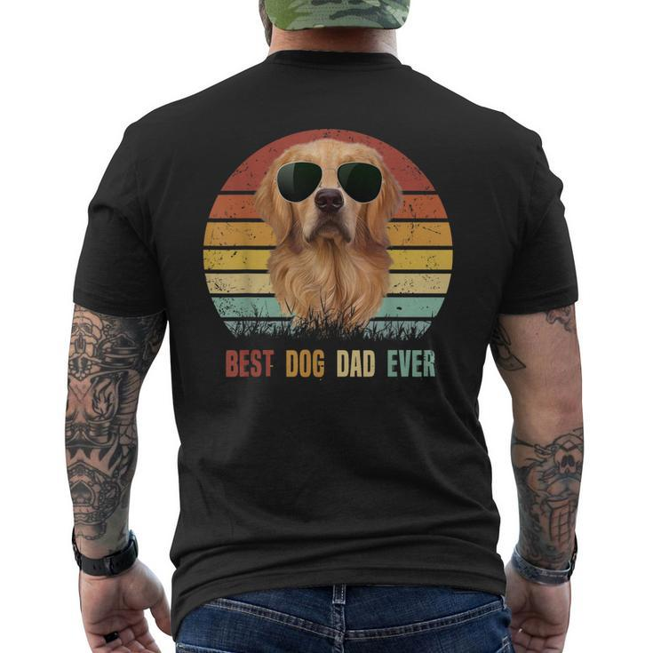 Mens Best Dog Dad Ever Golden Retriever Tshirt Fathers Day Men's Back Print T-shirt