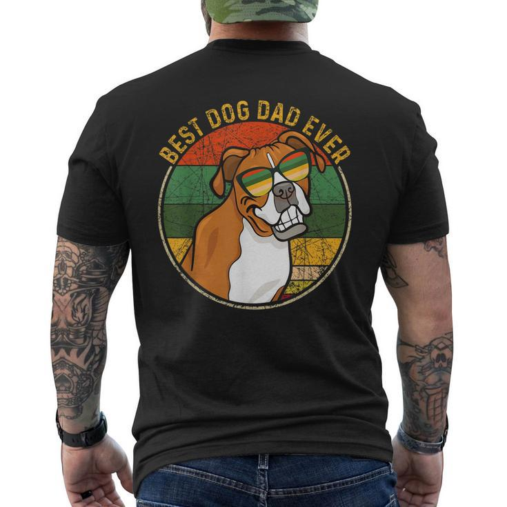 Best Dog Dad Ever Retro Vintage Boxer Dog Lover Men's Back Print T-shirt
