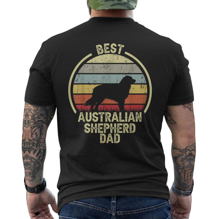 Best Dog Father Dad - Vintage Aussie Australian Shepherd Men's T-shirt Back Print