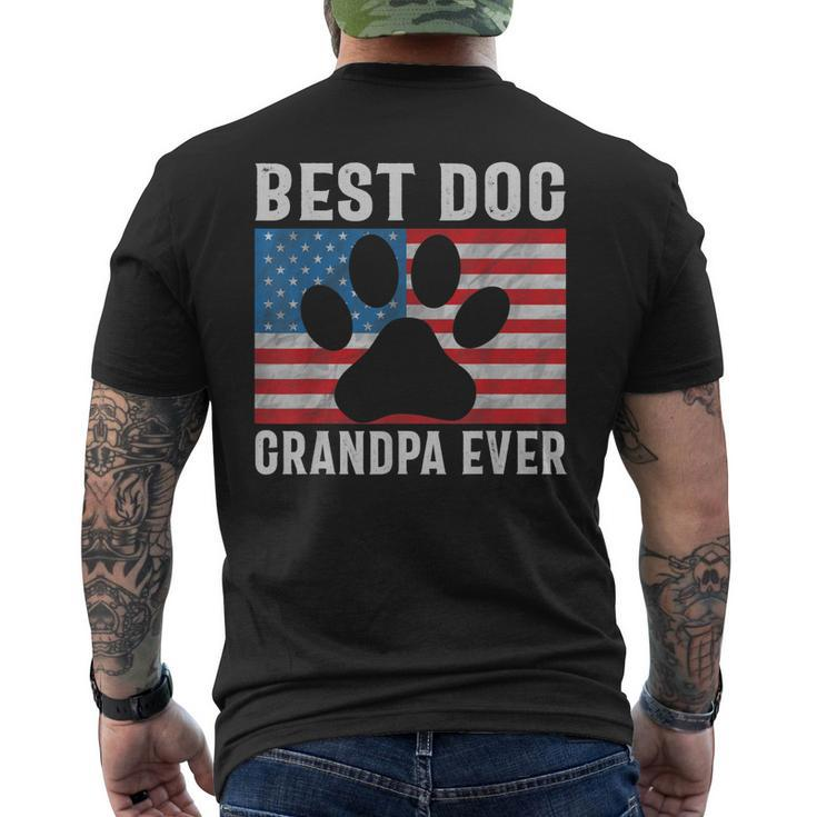 Best Dog Grandpa Ever 4Th Of July American Flag Patriotic Gift For Mens Mens Back Print T-shirt