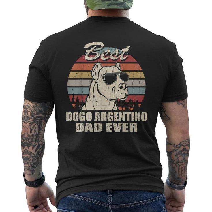 Best Dogo Argentino Dad Ever Vintage Retro Dog Dad Men's T-shirt Back Print