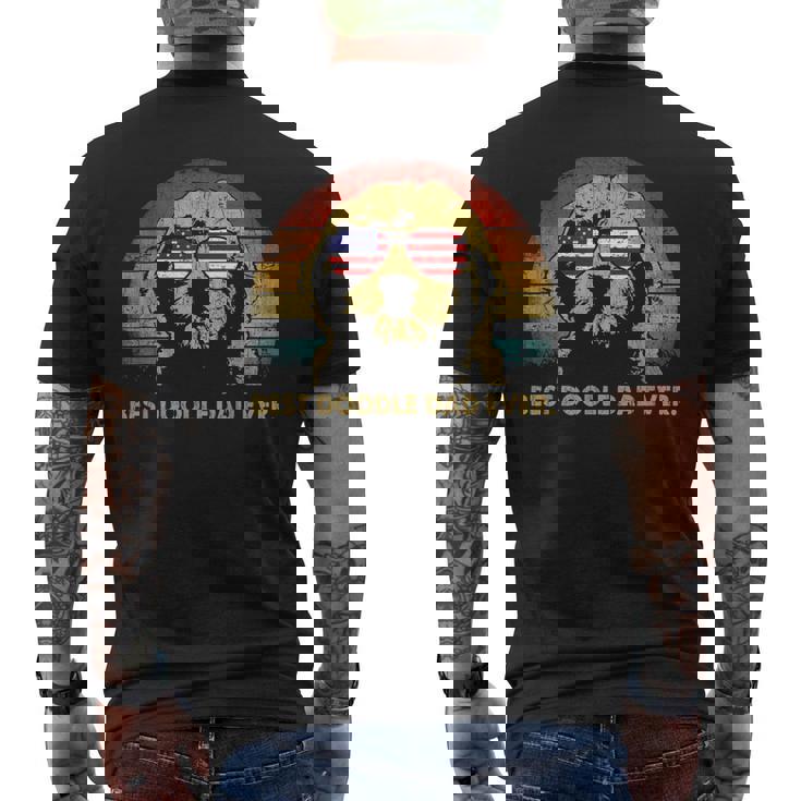 Best Doodle Dad Ever Usa Flag Retro Goldendoodle Lover Men's Back Print T-shirt