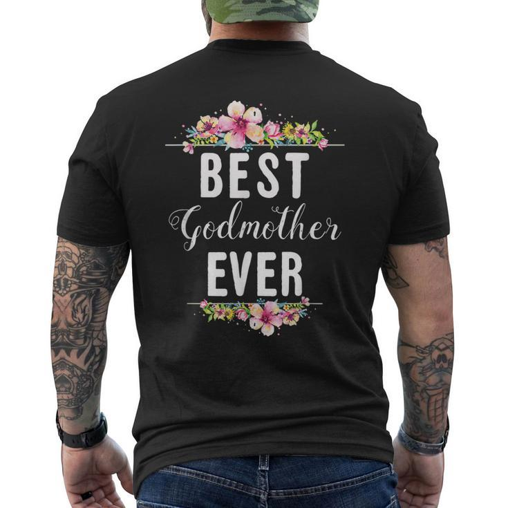 Best Godmother Ever Floral Design Family Matching Gift Mens Back Print T-shirt