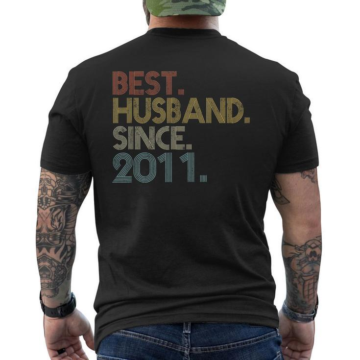 Best Husband Since 2011 Vintage Retro Wedding Anniversary Men's T-shirt Back Print