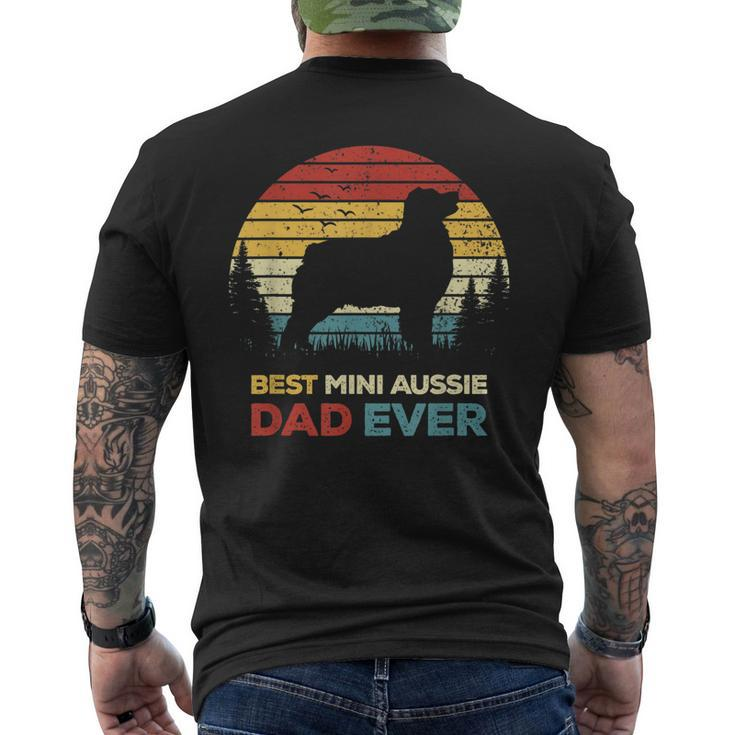 Best Mini Aussie Dad Ever Retro Australian Shepherd Dog Mens Back Print T-shirt