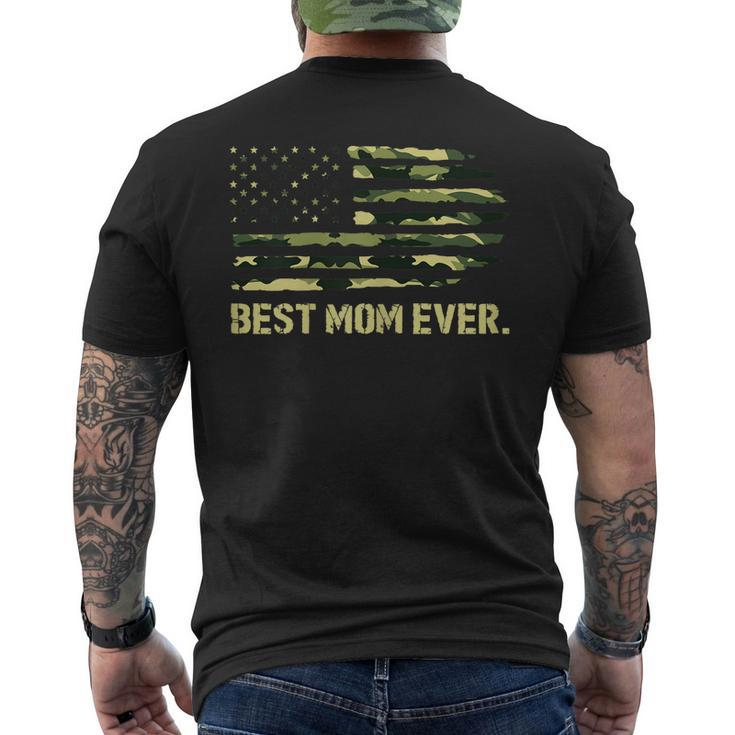Best Mom Ever Camo American Flag Gift For Womens Mens Back Print T-shirt