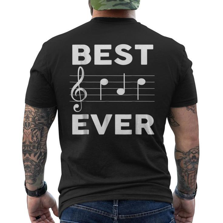 Best Music Dad Ever Musician Piano Guitar Player Men's Back Print T-shirt