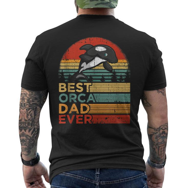Best Orca Dad Ever Vintage Orca Father’S Day Tank Top Men's Back Print T-shirt