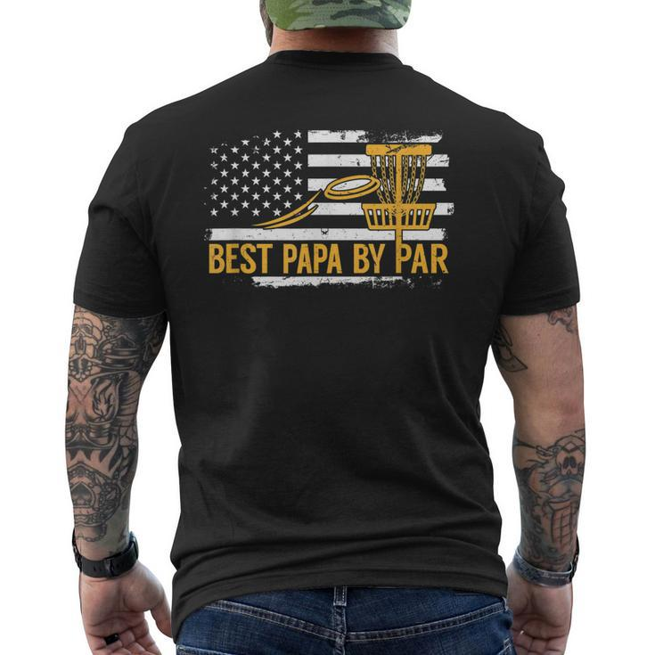 Best Papa By Bar Disc Golf Grandpa Usa Flag Gift For Mens Mens Back Print T-shirt