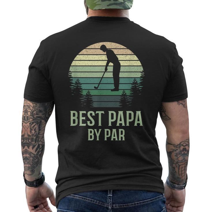 Best Papa By Par Golfing Grandpa Idea Men's Back Print T-shirt
