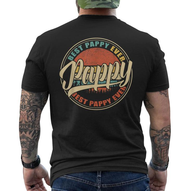Mens Best Pappy Ever Vintage Retro Dad Papa Grandpa Men's T-shirt Back Print
