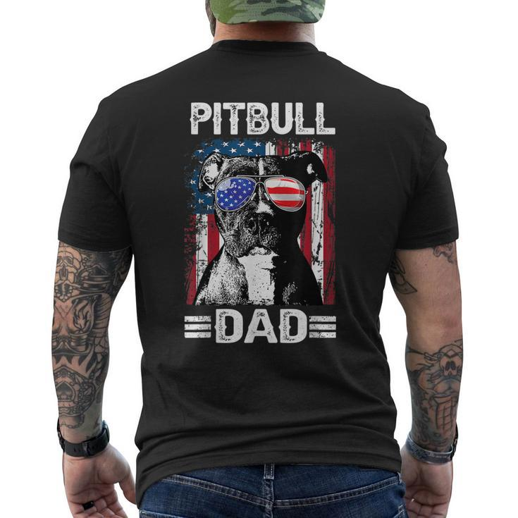 Best Pitbull Dad Ever  American Flag 4Th Of July Gift For Mens Mens Back Print T-shirt