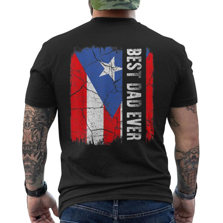 Best Puerto Dad Ever Puerto Rican Flag Vintage Retro Mens Back Print T-shirt