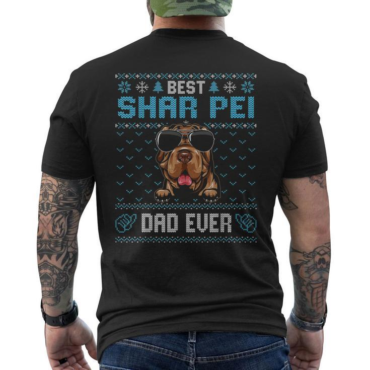 Best Shar Pei Dad Ever Ugly Christmas For Dog Dad Mens Back Print T-shirt