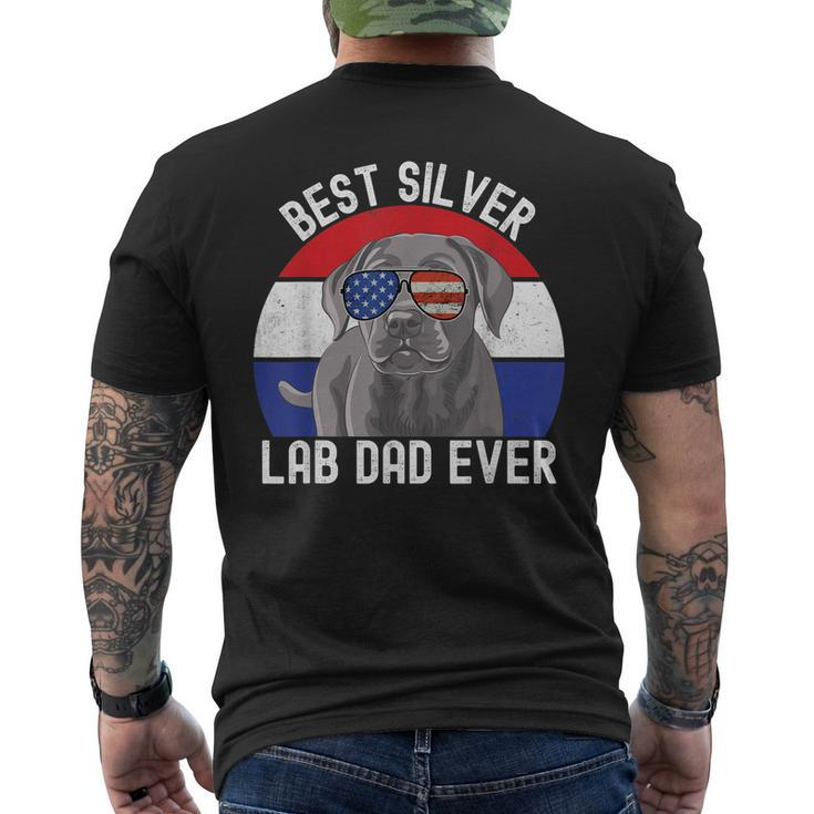 Best Silver Lab Dad Ever Vintage Patriotic American Flag V2 Men's T-shirt Back Print