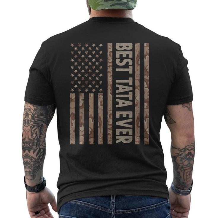Best Tata Ever Us American Flag Grandpa Fathers Day Men's Back Print T-shirt