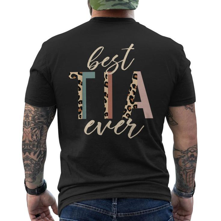 Best Tia Ever Gifts Aunt Leopard Print Mothers Day Mens Back Print T-shirt