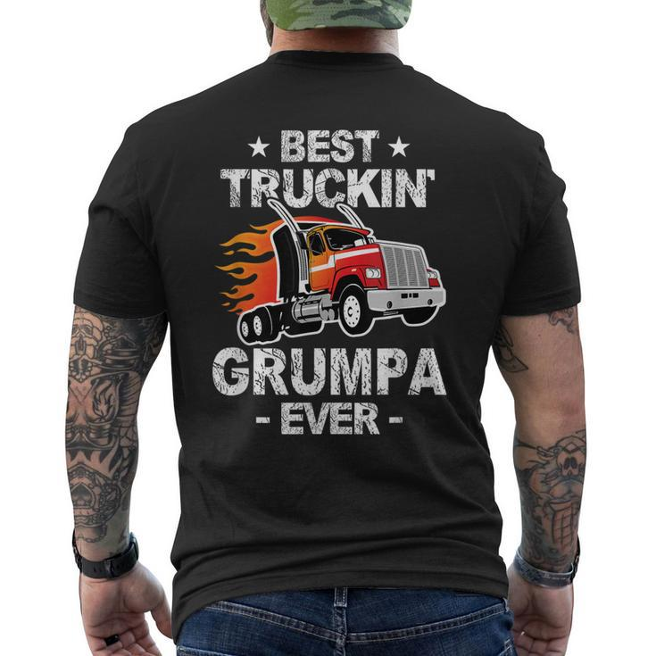 Best Truckins Grumpa Ever Trucker Grandpa Truck Gift Mens Back Print T-shirt