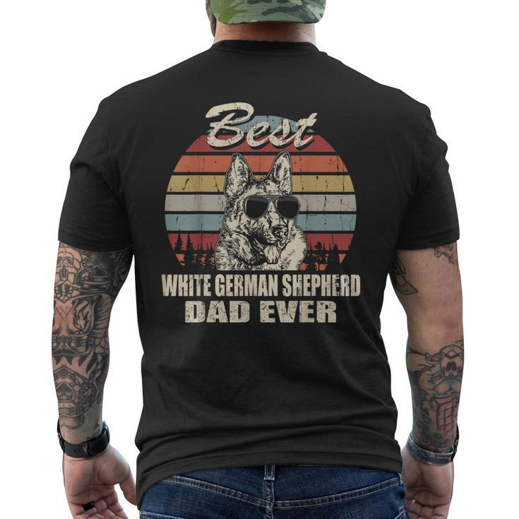 Best White German Shepherd Dad Ever Vintage Retro Dog Dad V2 Men's T-shirt Back Print