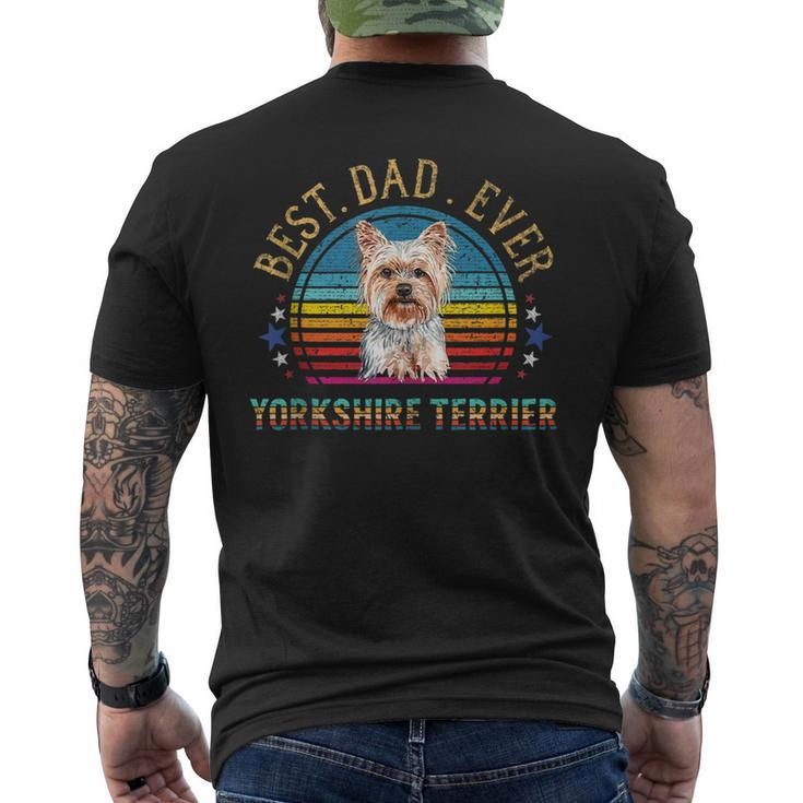 Mens Best Yorkshire Terrier Dog Dad Retro Vintage Yorkie Fun Men's T-shirt Back Print