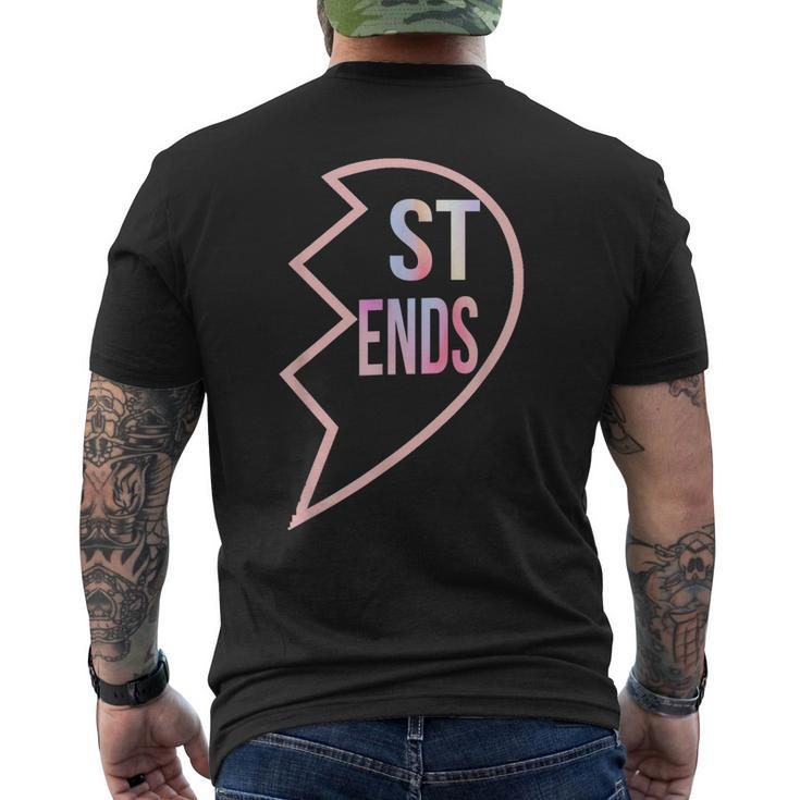 Bff 1 Heart In 2 Best Friends Matching 2Nd Part Men's Back Print T-shirt