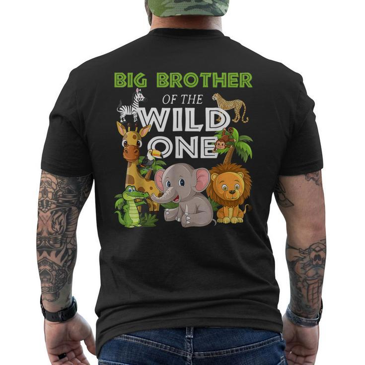 Big Brother Of The Wild One Zoo Birthday 1St Safari Jungle Men's T-shirt Back Print